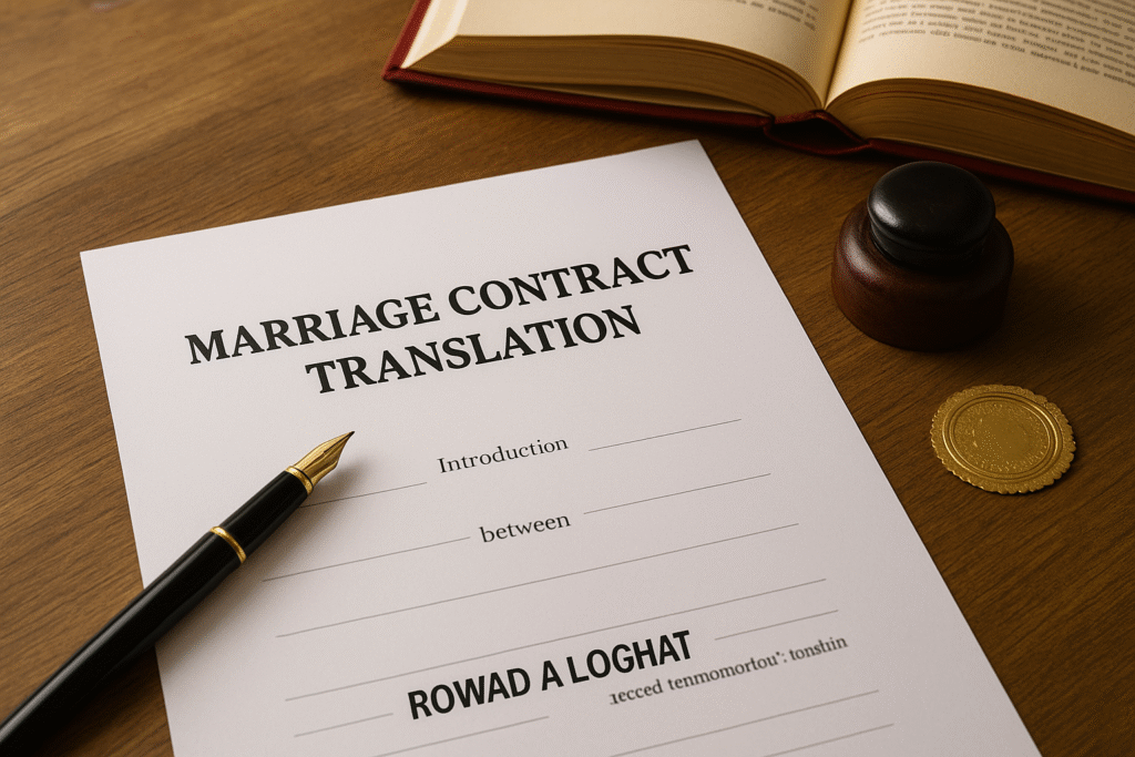 Marriage Contract Translation in the UAE