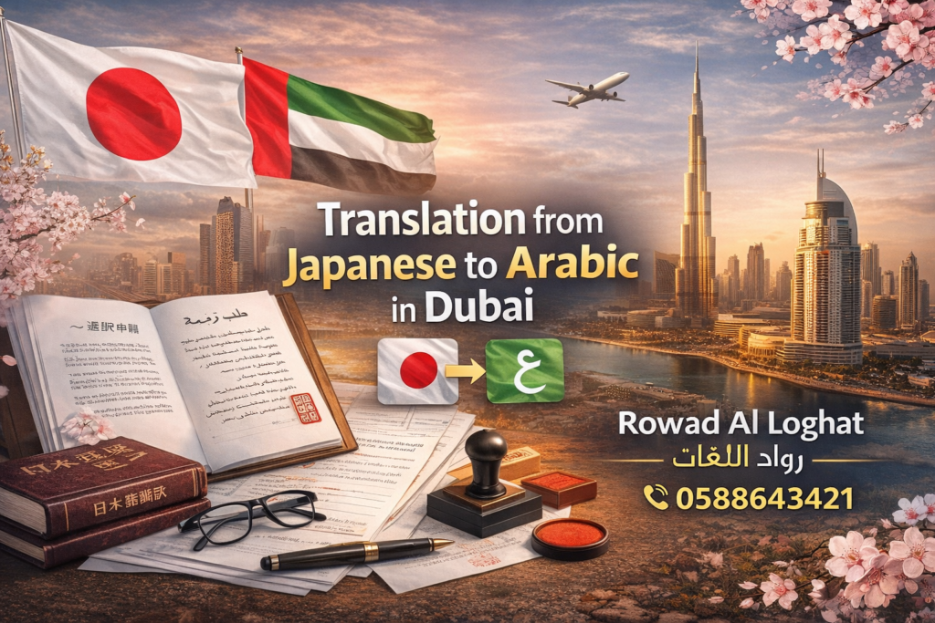 Translation from Japanese to Arabic in Dubai
